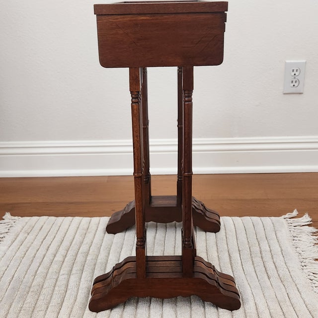Vintage Brandt Furniture, Four Glass Top Nesting Tables (A Quartetto), Antique Mahogany Finish For Sale - Image 9 of 16