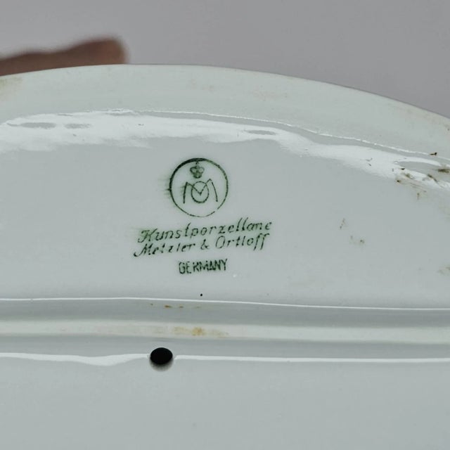 Ceramic Mid 20th Century Vintage Kunstporzellane Metzler & Ortloff Heron Crane Bird Figurine Germany For Sale - Image 7 of 7