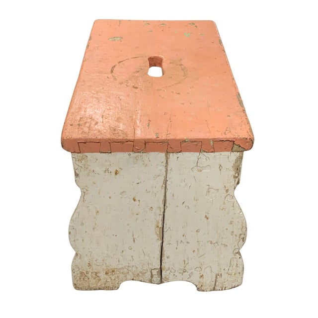 Antique Farmhouse Wooden Step Stool For Sale - Image 4 of 6