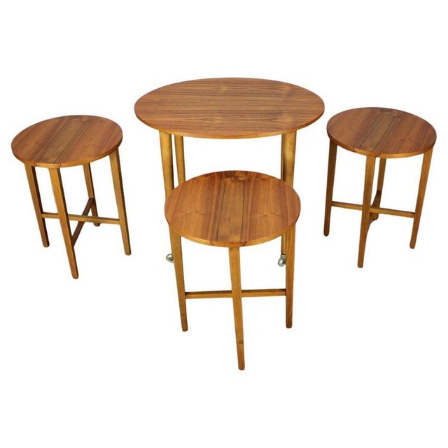Danish Teak Folding Table with Stools by Poul Hundevad, 1960, Set of 4 For Sale - Image 13 of 13