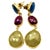 Yellow Bochic "Capri" Ruby & Multi Rough Cut Sapphire Earrings Set In 18K Gold & Silver For Sale - Image 8 of 8