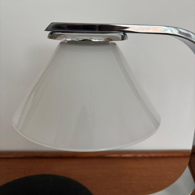 Black Vintage Table or Desk Lamp in Metal and Glass, 1970s For Sale - Image 8 of 12