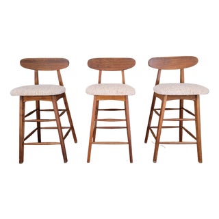 Mid-Century Modern Counter Top Stools - Set 3 For Sale