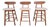 Mid-Century Modern Counter Top Stools - Set 3 For Sale