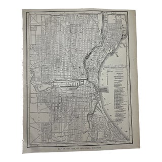 Antique 1920s Milwaukee Wisconsin City Map For Sale