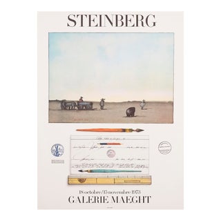 "Crayon" Original Saul Steinberg Exhibition Poster From Galerie Maeght For Sale