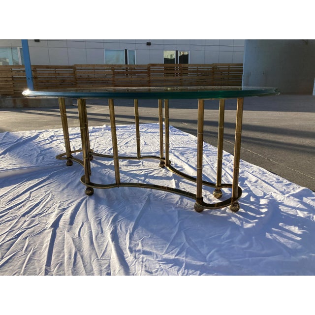 Mastercraft Brass "Race Track" Coffee Table in Faux Bamboo For Sale - Image 13 of 13