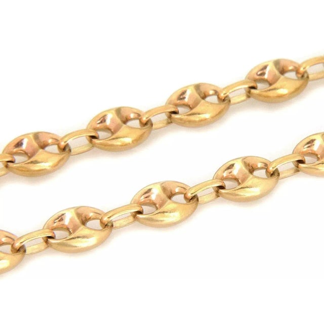 Late 20th Century Mariner Puff Link 14k Yellow Gold Necklace For Sale - Image 4 of 5