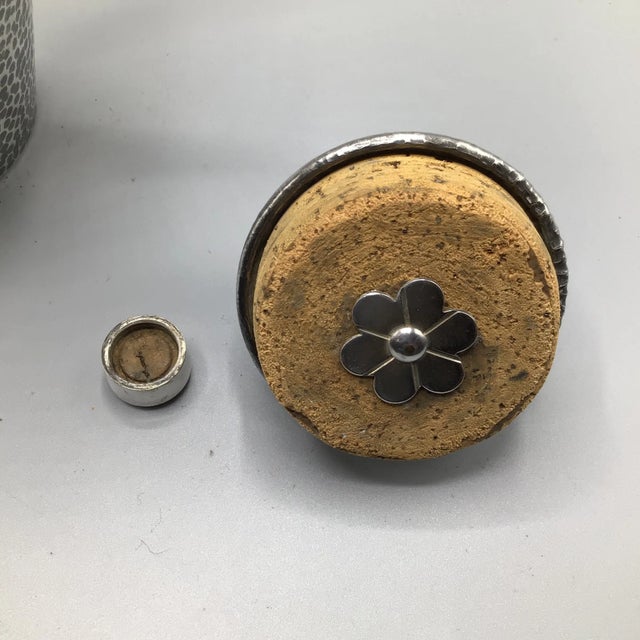 Tea Pot Style Cocktail Shaker 1930’s T and T Nickel Silver Hand Hammered For Sale - Image 11 of 13