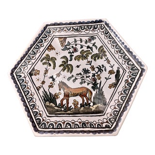 Hexagonal Plate from Barreira Condeixa Portugal S XVII, 1960 For Sale