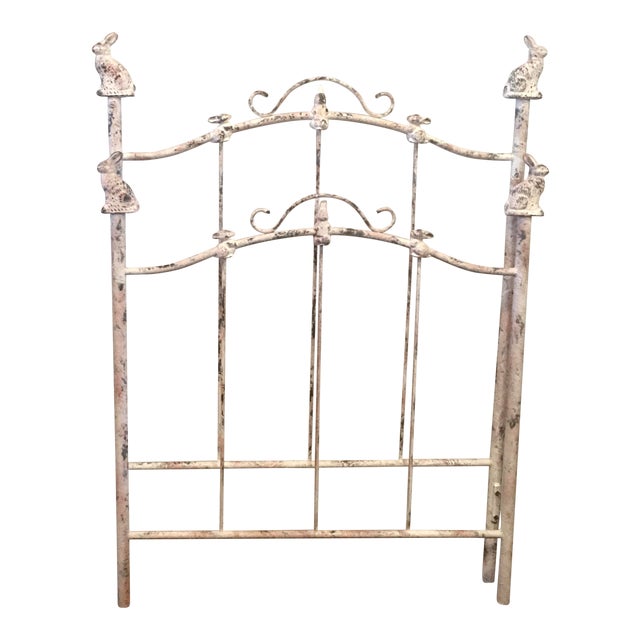 Corsican Antique White Wrought Iron Twin Bunny Bed Headboard Chairish