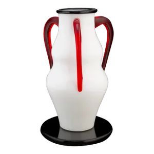 Scarce Italian Vistosi Sinuosa Art Glass Urn Vase Designed by Sergio Asti - Signed & Numbered