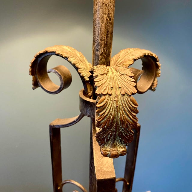 Art Deco Early 20th Century Tall French Style Art Deco Cast Iron Floor Lamp For Sale - Image 3 of 17