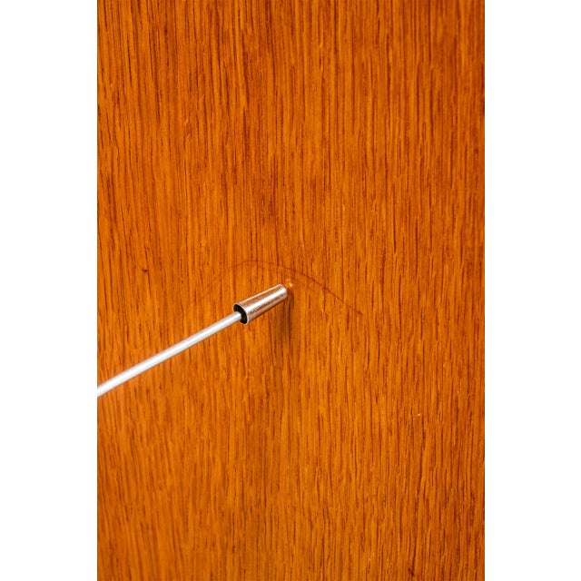 Mid-Century Modern Executive Desk in Oak & Steel W/ Leather Top Attributed to Herbert Hirche for Holzäpfel, Germany, C. 1960s For Sale - Image 14 of 18