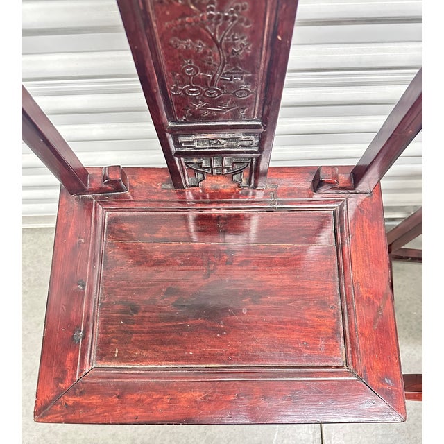 19th Century Antique Chinese Yoke Back Scholar's Side Chair Set For Sale - Image 9 of 11