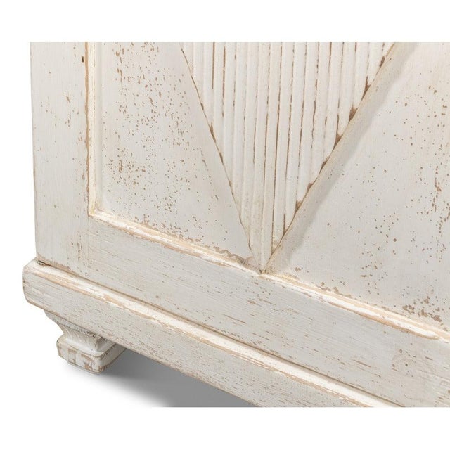 French Country 4-Door Sideboard, 88" - Whitewashed Reclaimed Pine For Sale - Image 10 of 11
