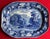 English Antique 19th Century Enoch Wood and Sons, Burslem Blue Transferware Turkey Platter - Brancepeth Castle, Durham Circa 1825 For Sale - Image 3 of 5