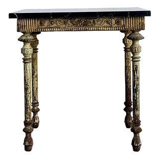 Vintage Distressed Wrought Iron Side Table For Sale