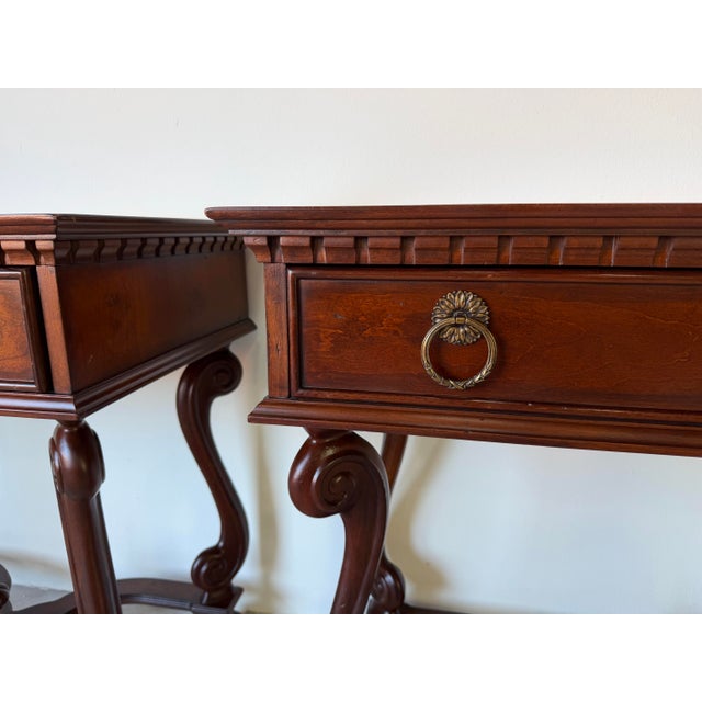 Vintage Hickory Chair Cherry Wood One-Drawer Nightstands – A Pair For Sale - Image 4 of 12