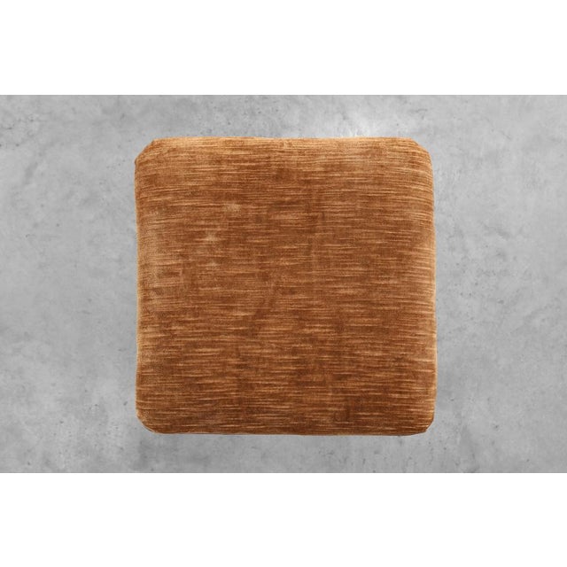 Brown Art Deco Walnut Stool with Fabric, Italy, 1920s For Sale - Image 8 of 11