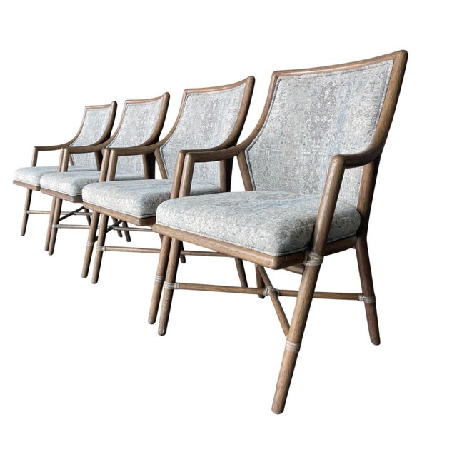 McGuire Vintage McGuire Passage Dining Armchairs, Set of 4 – Cane Back Rattan For Sale - Image 4 of 12