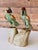 Vintage Peruvian Hand-Carved Gemstone Parrot Sculpture With Brass Feet For Sale - Image 12 of 12