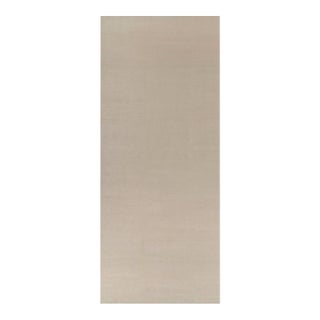 Rug & Kilim’s Oversized Contemporary Textural Solid Rug in Cream and White Tones - 10x24 For Sale