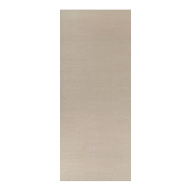 Rug & Kilim’s Oversized Contemporary Textural Solid Rug in Cream and White Tones - 10x24 For Sale