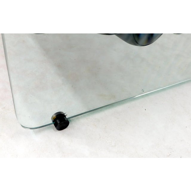 Black Fabio Lenci Hyaline Chair Lounge Glass Black Leather, 1974 For Sale - Image 8 of 13