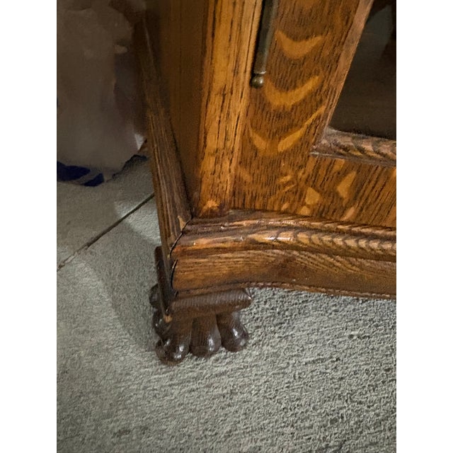 Brown Oak Secretary Bookcase, Early 20th Century For Sale - Image 8 of 10