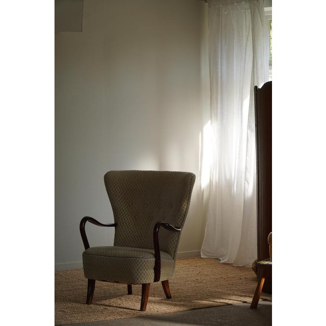 Wood Set of Danish Modern Lounge Chair with Footstool in Beech by Slagelse Mobelvaerk, 1960s For Sale - Image 7 of 18