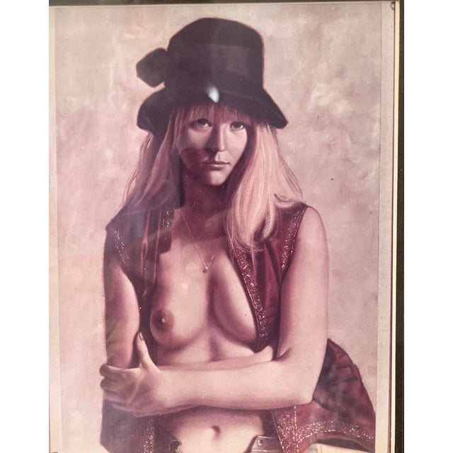 1970s Bohemian Glamour Portrait Photograph in Gilt Frame, Vintage Studio Nude For Sale In New York - Image 6 of 7