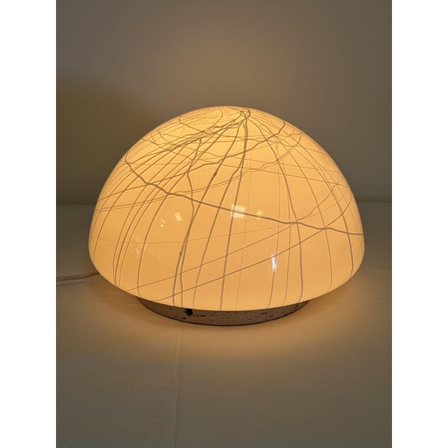 Travertine and Glass Lamp from La Murrina, 1970s For Sale - Image 3 of 10
