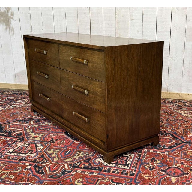 Art Deco Style Chest of Drawers in Walnut and Oak, 1950s For Sale - Image 9 of 18