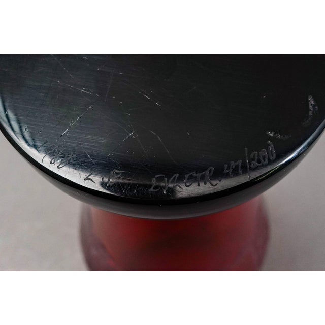 Glass Steven Correia Signed 1988 Red Cameo Art Glass Limited Edition Vase For Sale - Image 7 of 7