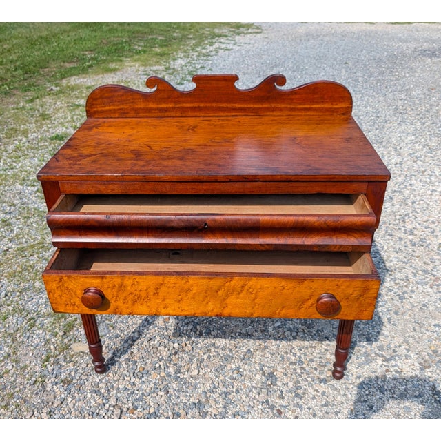 Wood Antique Cherry Dressing Table With 2 Drawers 1860s For Sale - Image 7 of 18