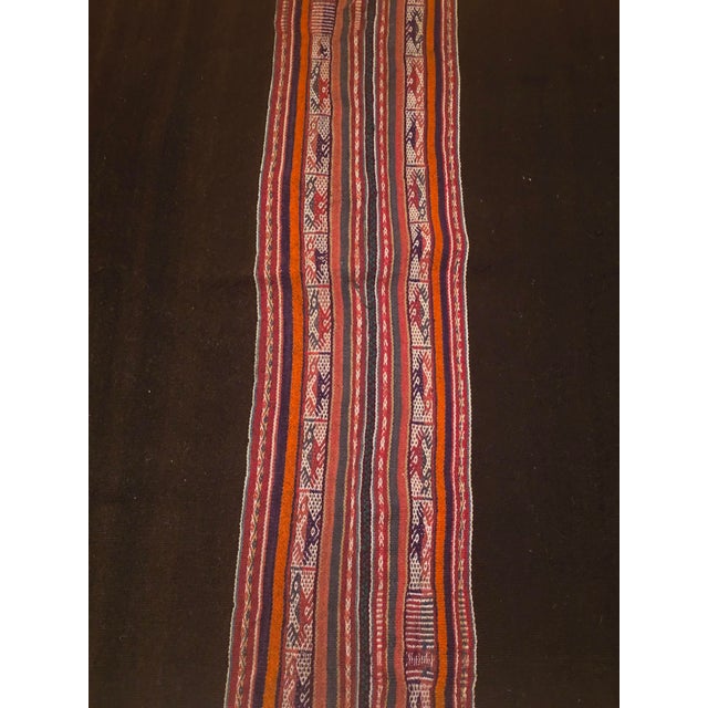 Folk Art Vintage 1960s Andean Handwoven Wool Textile – Heavy Tribal Tapestry With Intricate Geometric Patterns For Sale - Image 3 of 6