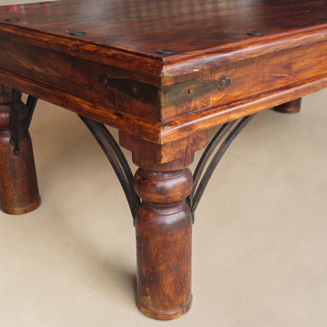 1960s Spanish Colonial Revival Style Coffee Table With Wrought Iron Details For Sale - Image 4 of 8