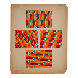 1928 American Botanical Design Pochoir, Inspirations (Book B, Plate 10), André Durenceau For Sale