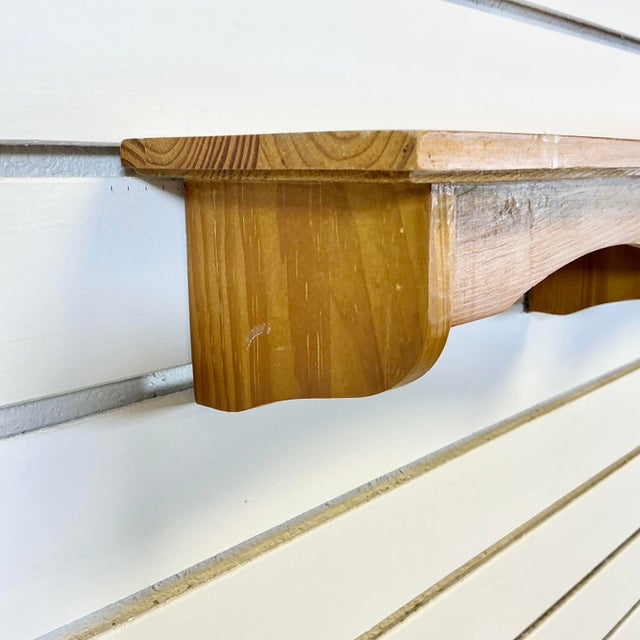 1980s Vintage Rustic Americana Farmhouse Pine Wall Shelves - A Pair. For Sale - Image 13 of 15