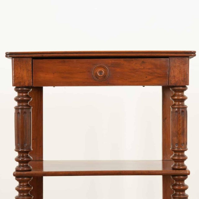 Mid 19th Century English 19th Century Solid Walnut Etagere Table For Sale - Image 5 of 12