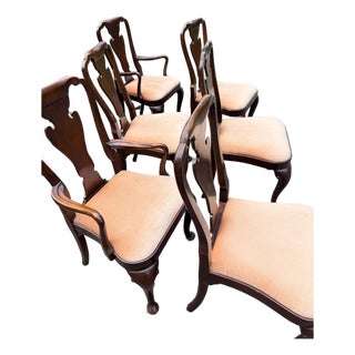 1920s Set of 6 Baker Furniture Historic Charleston Queen Anne Mahogany Dining Chairs For Sale
