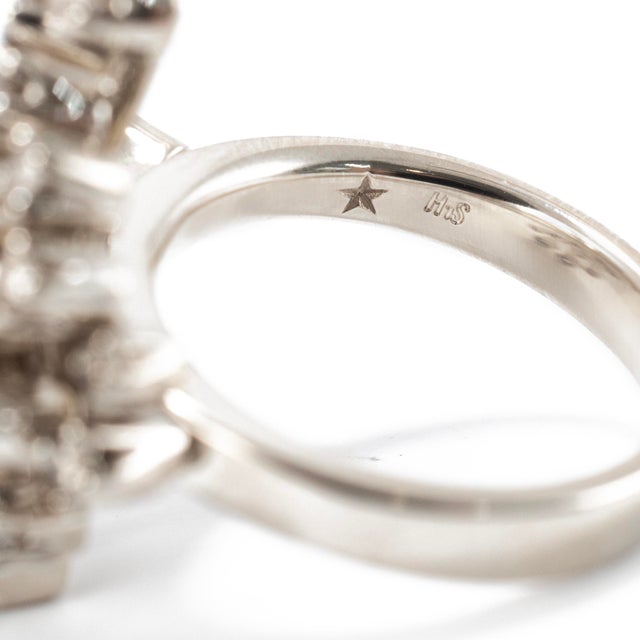 Metal H.Stern Snow Flake 18k Noble Gold 1.23ct Diamond Rose Pink Gold Cocktail Ring, Size 5 For Sale - Image 7 of 9