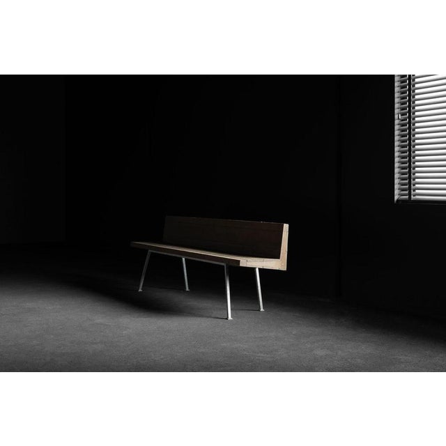 Long bench designed by Nico van der Laan for the Pauluskerk, Dongen, The Netherlands, 1967. This exceptional and rare...
