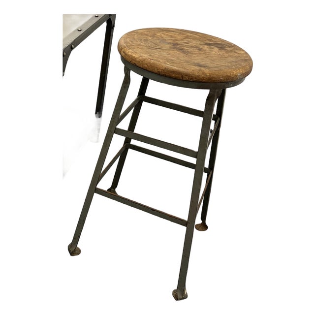 Vintage-Industrial Stool -Non Adjustable. For Sale