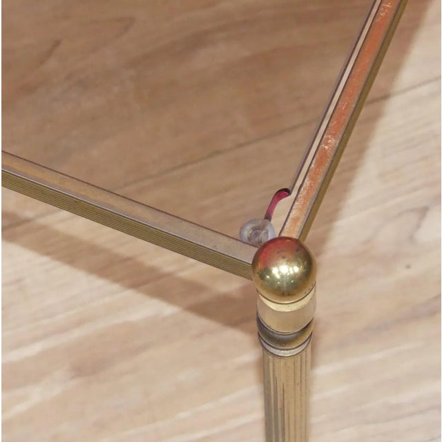 Metal Square Side Tables in Brass & Smoked Glass, Set of 2 For Sale - Image 7 of 8