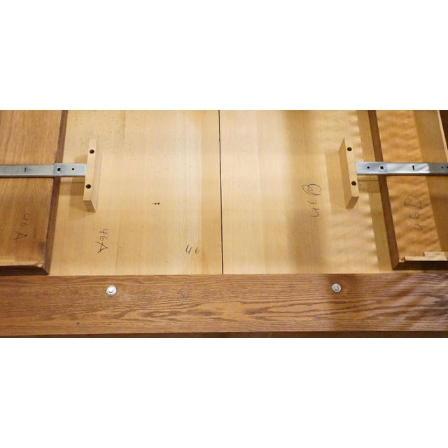 Canadel Furniture Solid Oak Mission Style Arts & Crafts 102" Trestle Dining Table 8020bc-Bra000-Pta - Made in Canada For Sale - Image 12 of 13