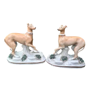 19th Century Staffordshire Greyhounds