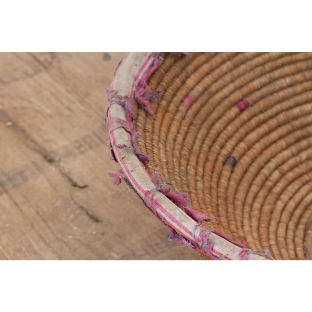 24"Dm Antique Harvest Coiled Basket For Sale - Image 4 of 8