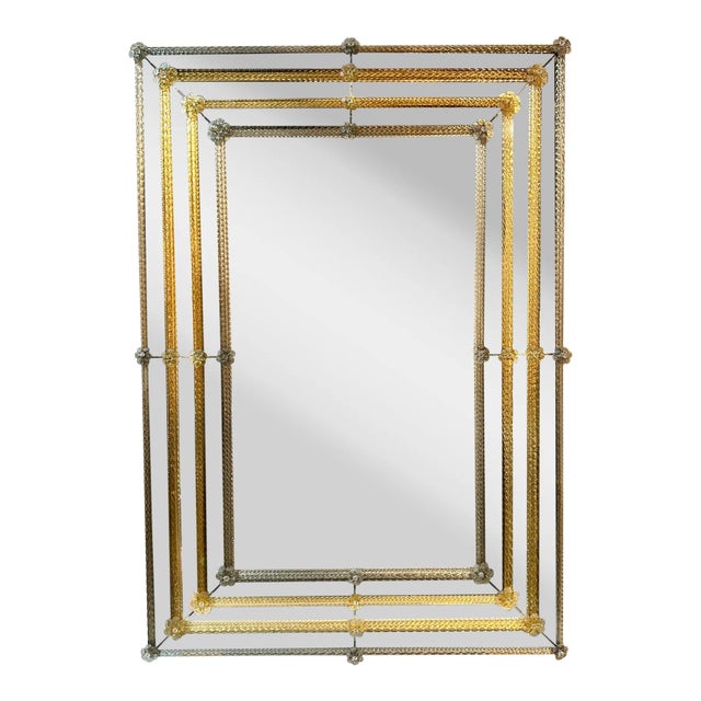 Modern 2 Tone Murano Glass Mirrors For Sale